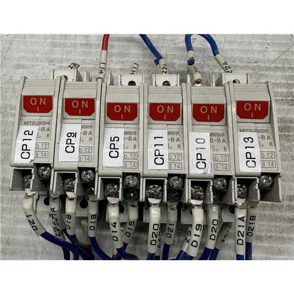 Lot of (6) Mitsubishi #CP30-BA/3A Circuit Protectors