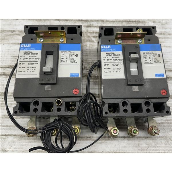 Lot of (2) Fuji #BU3FHC-060L & #BU3FHC-030L Circuit Breakers