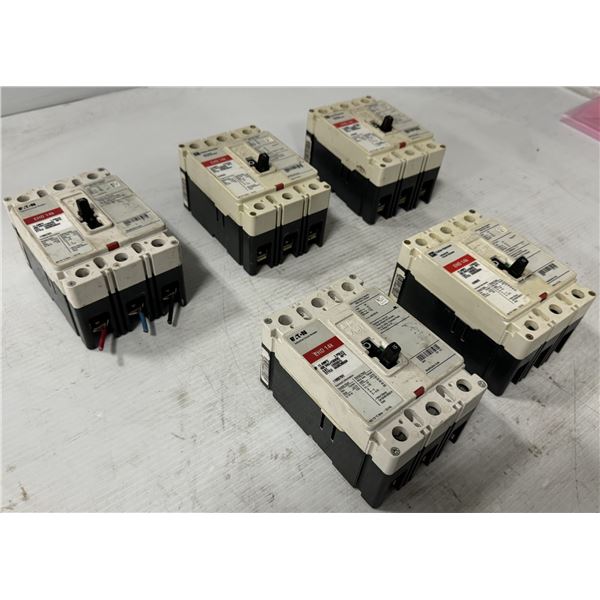 Lot of (5) Eaton/Cutler-Hammer #EHD3015 Industrial Circuit Breakers