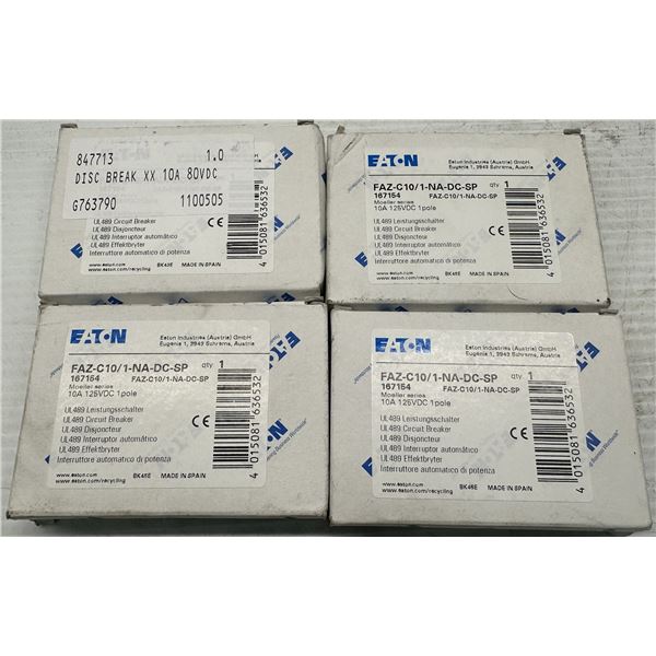 (4) Eaton #FAZ-C10/1-NA-DC-SP Circuit Breakers