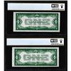 Image 2 : Changeover Pair of 1928A/1928B $1 Silver Certificate Notes PCGS Choice Unc 63/AU 58PPQ