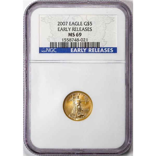 2007 $5 American Gold Eagle Coin NGC MS69 Early Releases