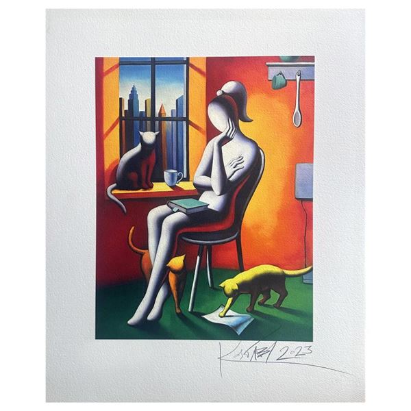 Mark Kostabi "Feline Dreams" Limited Edition Serigraph on Paper