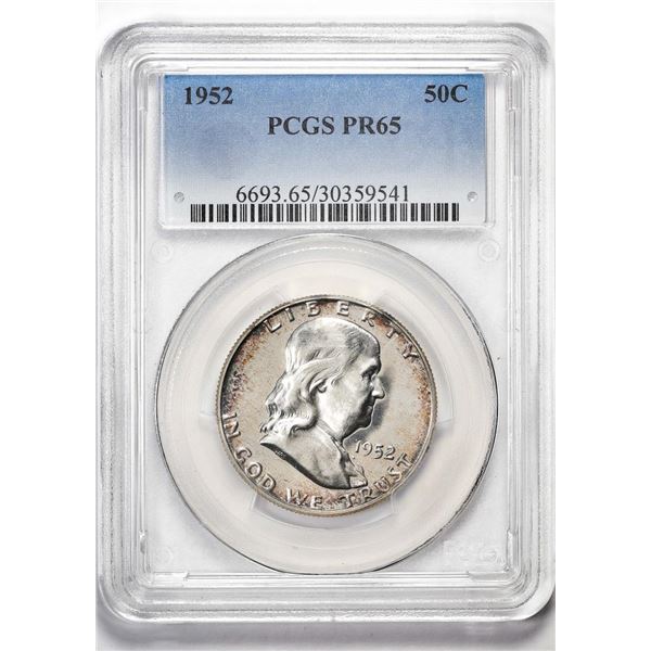 1952 Proof Franklin Half Dollar Coin PCGS PR65