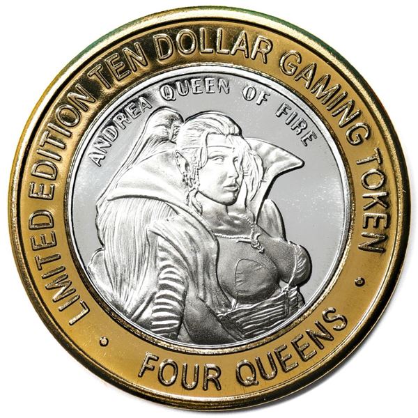 .999 Silver Four Queens Casino Hotel Las Vegas $10 Limited Edition Gaming Token