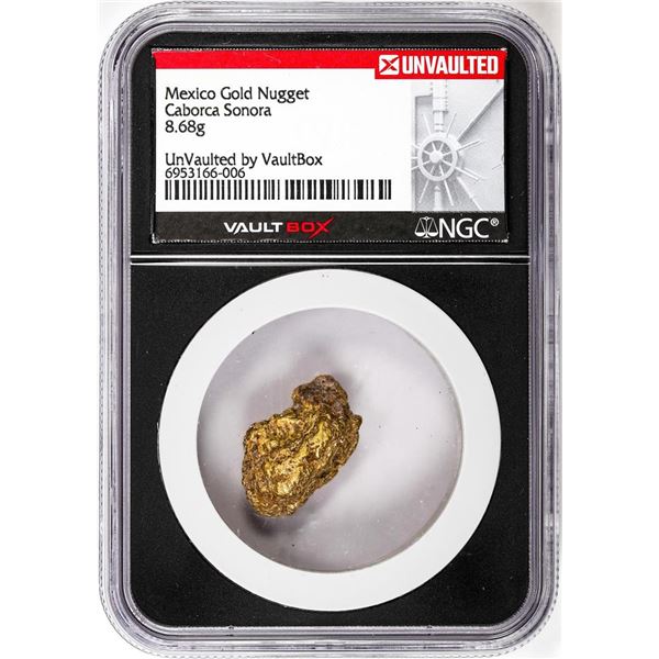 8.68 Gram Caborca Sonora Mexico Gold Nugget NGC Vaultbox Unvaulted