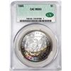Image 1 : 1885 $1 Morgan Silver Dollar Coin CAC MS63 Amazing Reverse Toning