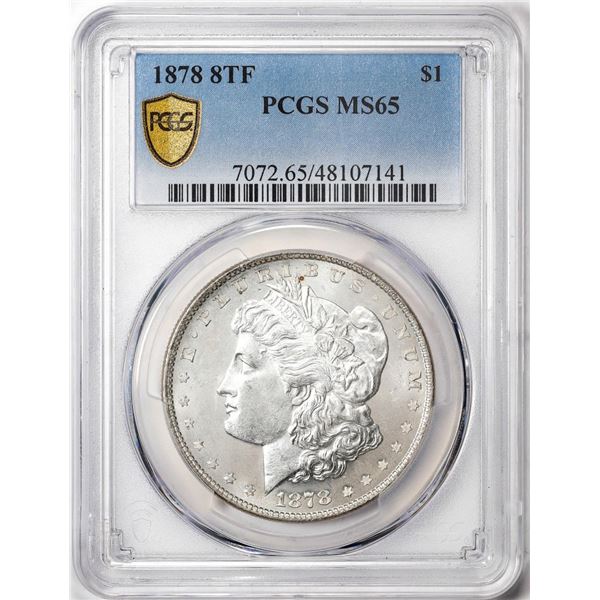 1878 8TF $1 Morgan Silver Dollar Coin PCGS MS65
