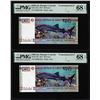 (2) Consecutive 2017 Djibouti 40 Francs Bank Notes PMG Superb Gem Uncirculated 68EPQ