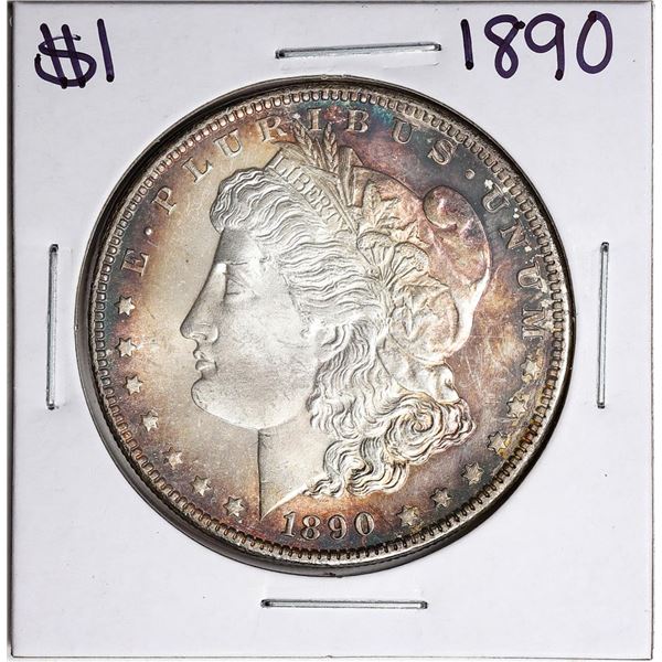 1890 $1 Morgan Silver Dollar Coin Great Toning