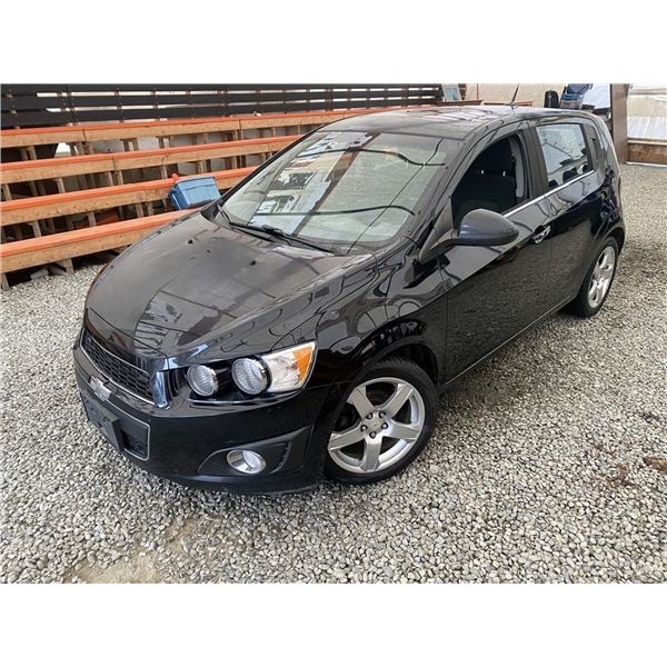 A12P -- 2012 CHEVROLET SONIC LT, BLACK, 194437 KMS