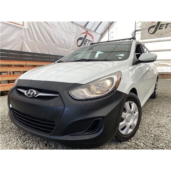 A12T -- 2012 HYUNDAI ACCENT, WHITE, 167426 KMS
