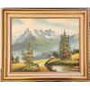 Image 1 : 342 -- SET OF TWO MOUNTAIN AND TREES PAINTING