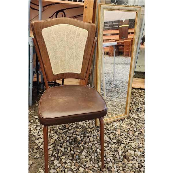 344 -- VINTAGE CHAIR, MIRROR