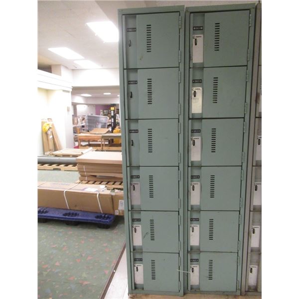 6 LOCKER (13"x11") UNIT 15"x18"x72" PERFIX GREEN