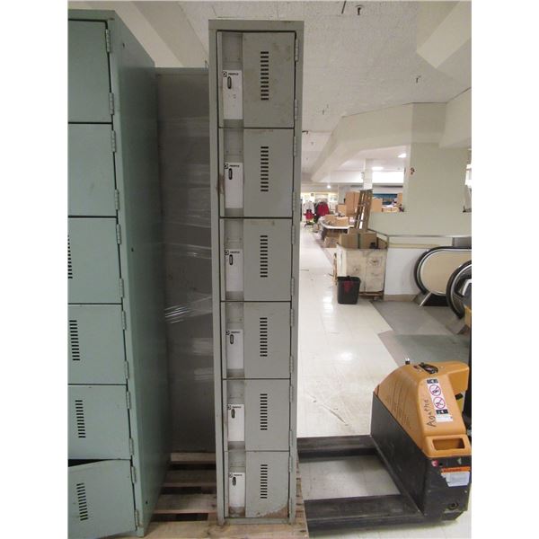6 LOCKER (10"x11") UNIT 12"x18"x72" PERFIX GREY