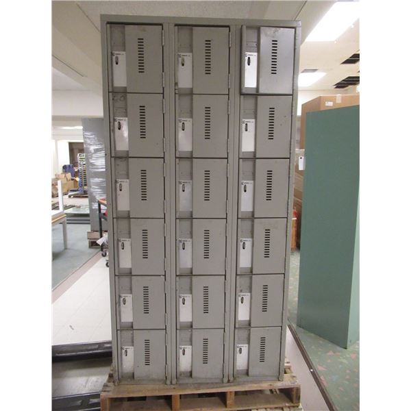 18 LOCKER (10"x11") UNIT 36"x18"x72" PERFIX GREY