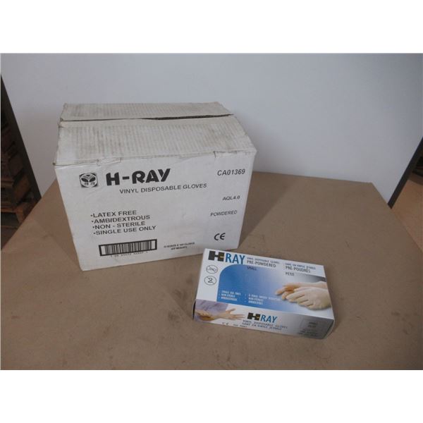 BOX OF 100 PRE-POWDERED DISPOSABLE VINYL GLOVES-SM