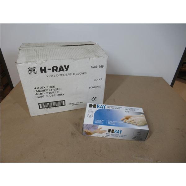 BOX OF 100 PRE-POWDERED DISPOSABLE VINYL GLOVES-SM
