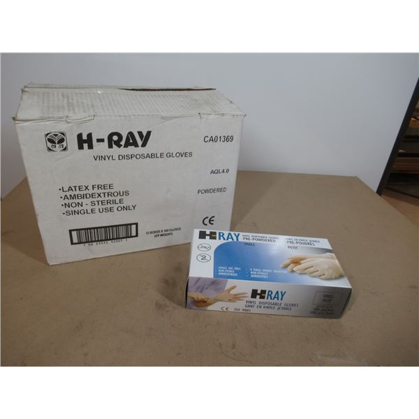 BOX OF 100 PRE-POWDERED DISPOSABLE VINYL GLOVES-SM