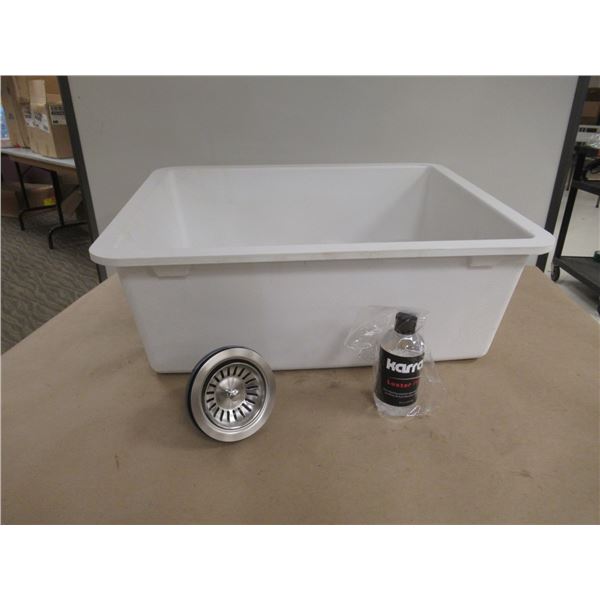 UNDERMOUNT 24-3/8" SINGLE BOWL QUARTZ KARRAN QU-820-WH