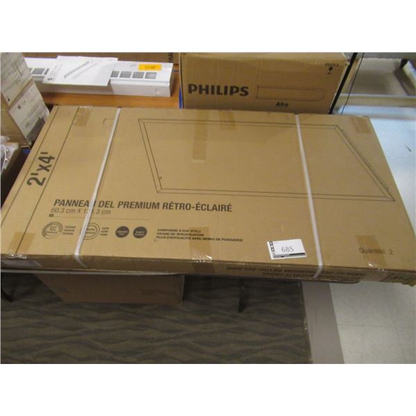 LOT: 2 2'x4' LED CEILING PANEL LIGHTS