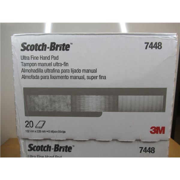 LOT: 3 BOX OF 20 SCOTCH-BRIGHT HAND PADS 3M 7448