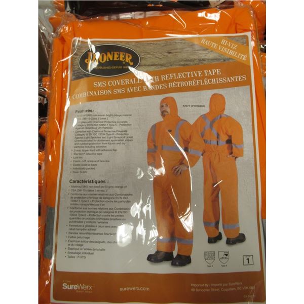 LOT: 12 SMS COVERALL WITH REFLECTIVE TAPE (ORANGE XL)