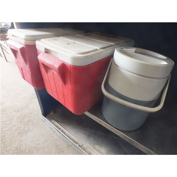 2 Coleman Coolers & 1 Water Jug