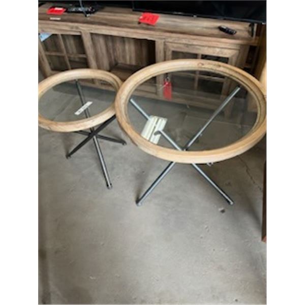 2 Glass Top End Tables