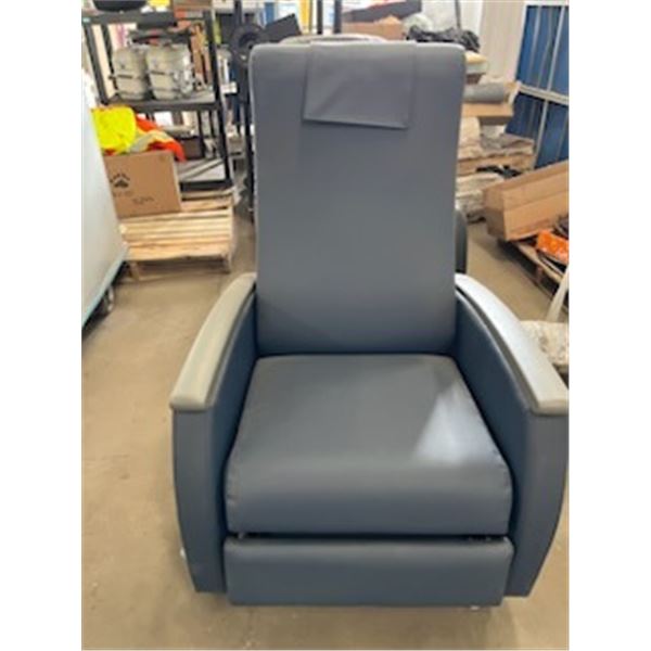 Blue Reclining Chair On Wheels