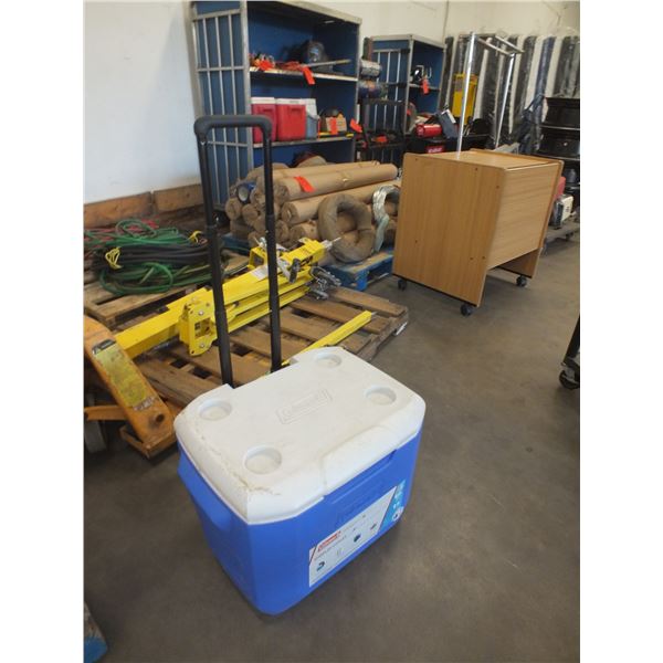 Blue Cooler On wheels