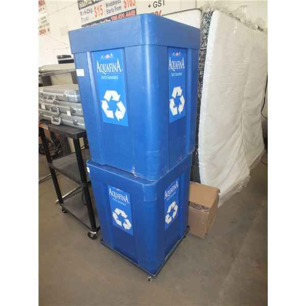 2 Blue Recycle cans