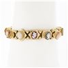 Image 1 : Vintage 14K Gold 6.25" Hardstone Cameo Polished Multi Shape Slide Charm Bracelet