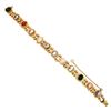 Image 3 : Vintage 14K Gold 6.25" Hardstone Cameo Polished Multi Shape Slide Charm Bracelet