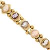 Image 4 : Vintage 14K Gold 6.25" Hardstone Cameo Polished Multi Shape Slide Charm Bracelet