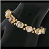 Image 7 : Vintage 14K Gold 6.25" Hardstone Cameo Polished Multi Shape Slide Charm Bracelet