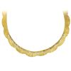 Image 6 : Vintage 18K Gold 17" Bezel Diamond Wide Textured Flared Wavy Link Chain Necklace