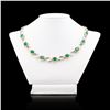 Image 3 : 15.29 ctw Emerald and 2.68 ctw Diamond 14K White and Yellow Gold Necklace