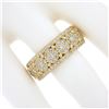 Image 3 : Unisex Fancy 10k Yellow Gold 2 ctw Round Brilliant Diamond Wide Cluster Band Rin