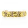 Image 9 : Vintage Solid 18k Yellow Gold Nautical Themed Hinged Square Panel Link Bracelet