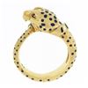 Image 6 : Vintage 18k Gold Ruby Eyes Detailed Blue Enamel Dot Spotted Leopard Serpent Ring