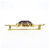 Image 4 : Vintage Victorian Revival 14K Yellow Gold Oval Amethyst & Seed Pearl Pin Brooch