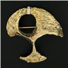 Image 2 : 14K Yellow Gold 0.25 ctw Diamond Textured Modernist Sculpted Shape Brooch Pin