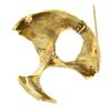 Image 4 : 14K Yellow Gold 0.25 ctw Diamond Textured Modernist Sculpted Shape Brooch Pin