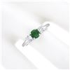 Image 3 : Jabal 18k White Gold 0.92 ctw Round Brilliant Emerald & Diamond Three 3 Stone Ri
