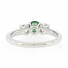 Image 7 : Jabal 18k White Gold 0.92 ctw Round Brilliant Emerald & Diamond Three 3 Stone Ri