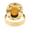 Image 6 : Vintage 14k Yellow Gold Oval Cabochon Jelly Opal Textured Open Work Platter Ring
