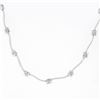 Image 5 : 18K White Gold 16" 0.14 ctw Round Diamond Wavy Bar & Boxy Link Station Necklace