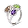 Image 1 : 3.80 ctw Multi-Color Sapphire and 0.56 ctw Diamond 18K White Gold Ring